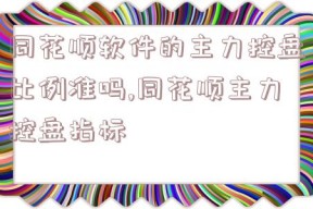 同花顺软件的主力控盘比例准吗,同花顺主力控盘指标