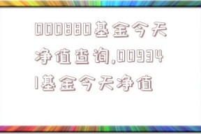 000880基金今天净值查询,009341基金今天净值