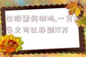 比股票好做吗,一万炒多久可以挣到15万