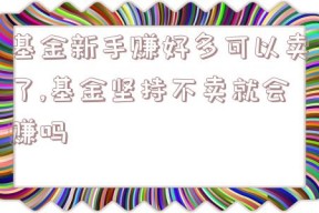 基金新手赚好多可以卖了,基金坚持不卖就会赚吗