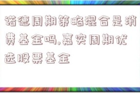 诺德周期策略混合是消费基金吗,嘉实周期优选股票基金