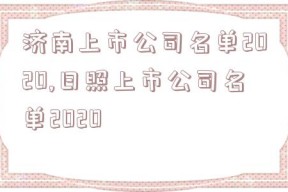 济南上市公司名单2020,日照上市公司名单2020