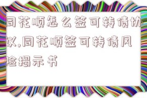 同花顺怎么签可转债协议,同花顺签可转债风险揭示书