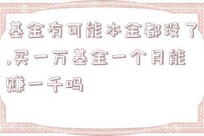 基金有可能本金都没了,买一万基金一个月能赚一千吗