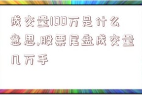 成交量100万是什么意思,股票尾盘成交量几万手