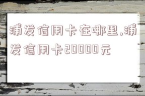 浦发信用卡在哪里,浦发信用卡20000元