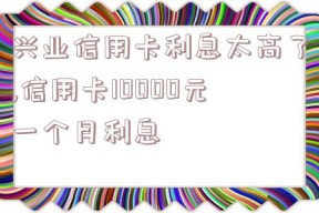 兴业信用卡利息太高了,信用卡10000元一个月利息