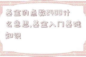 基金的点数2400什么意思,基金入门基础知识