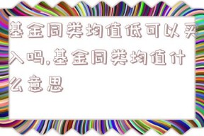 基金同类均值低可以买入吗,基金同类均值什么意思