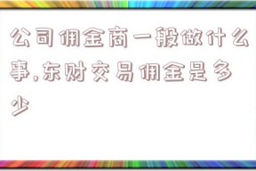 公司佣金商一般做什么事,东财交易佣金是多少