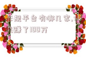 正规平台有哪几家,做我赚了100万