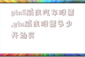 gta5威皮汽车股票,gta威皮股票多少开始买