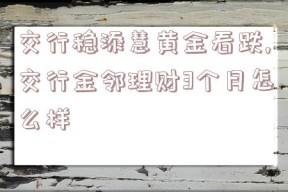 交行稳添慧黄金看跌,交行金邻理财3个月怎么样