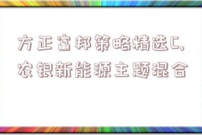 方正富邦策略精选C,农银新能源主题混合