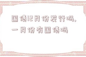 国债12月份发行吗,一月份有国债吗