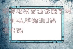 沪深活跃营业部能实时看到吗,沪深300指数代码