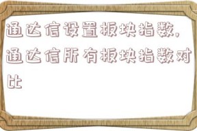 通达信设置板块指数,通达信所有板块指数对比