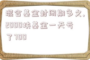 混合基金封闭期多久,2000块基金一天亏了700