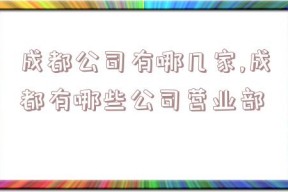 成都公司有哪几家,成都有哪些公司营业部