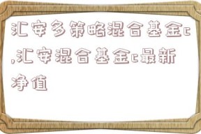 汇安多策略混合基金c,汇安混合基金c最新净值