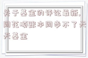 关于基金的评论最新,同花顺账本同步不了天天基金