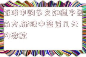 新股申购多久知道中签南方,新股中签后几天内缴款