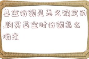 基金份额是怎么确定的,购买基金时份额怎么确定