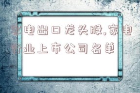 家电出口龙头股,家电行业上市公司名单