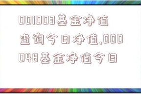 001003基金净值查询今日净值,000048基金净值今日