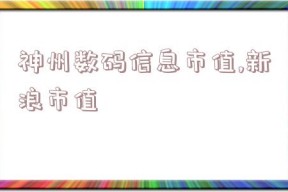 神州数码信息市值,新浪市值