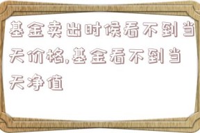 基金卖出时候看不到当天价格,基金看不到当天净值