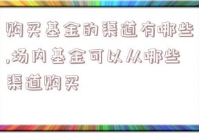 购买基金的渠道有哪些,场内基金可以从哪些渠道购买