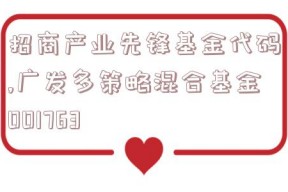 招商产业先锋基金代码,广发多策略混合基金001763