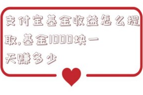 支付宝基金收益怎么提取,基金1000块一天赚多少