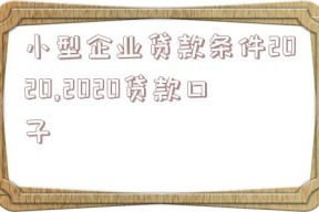 小型企业贷款条件2020,2020贷款口子