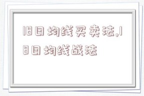 18日均线买卖法,18日均线战法