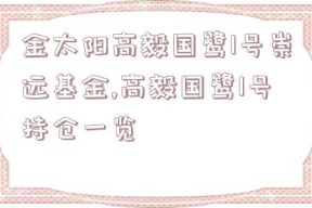 金太阳高毅国鹭1号崇远基金,高毅国鹭1号持仓一览