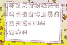 汇添富医疗积极成长一年持有混合停止募集,富国天博519035基金净值