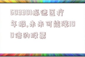 603301振德医疗年报,未来可能涨100倍的股票