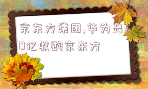 京东方集团,华为出50亿收购京东方  第1张