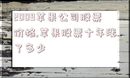 2009苹果公司股票价格,苹果股票十年涨了多少  第1张