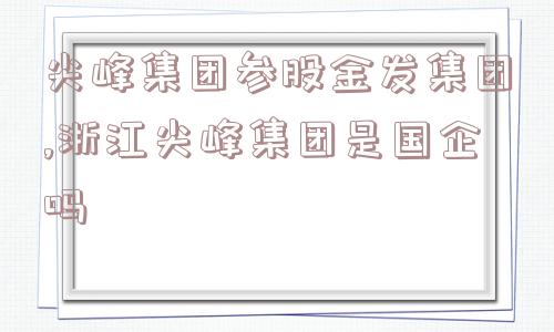 尖峰集团参股金发集团,浙江尖峰集团是国企吗  第1张