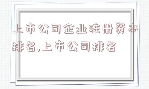 上市公司企业注册资本排名,上市公司排名  第1张