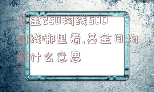 基金250均线500均线哪里看,基金日均线什么意思  第1张