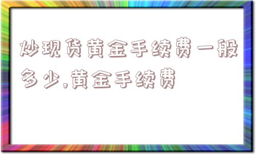 炒现货黄金手续费一般多少,黄金手续费  第1张