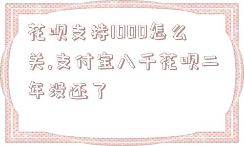 花呗支持1000怎么关,支付宝八千花呗二年没还了  第1张