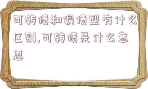 可转债和偏债型有什么区别,可转债是什么意思  第1张