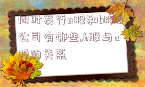 同时发行a股和b股的公司有哪些,b股与a股的关系  第1张