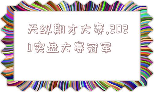 天纵期才大赛,2020实盘大赛冠军  第1张