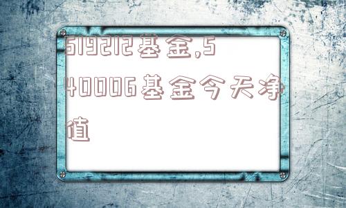 519212基金,540006基金今天净值  第1张